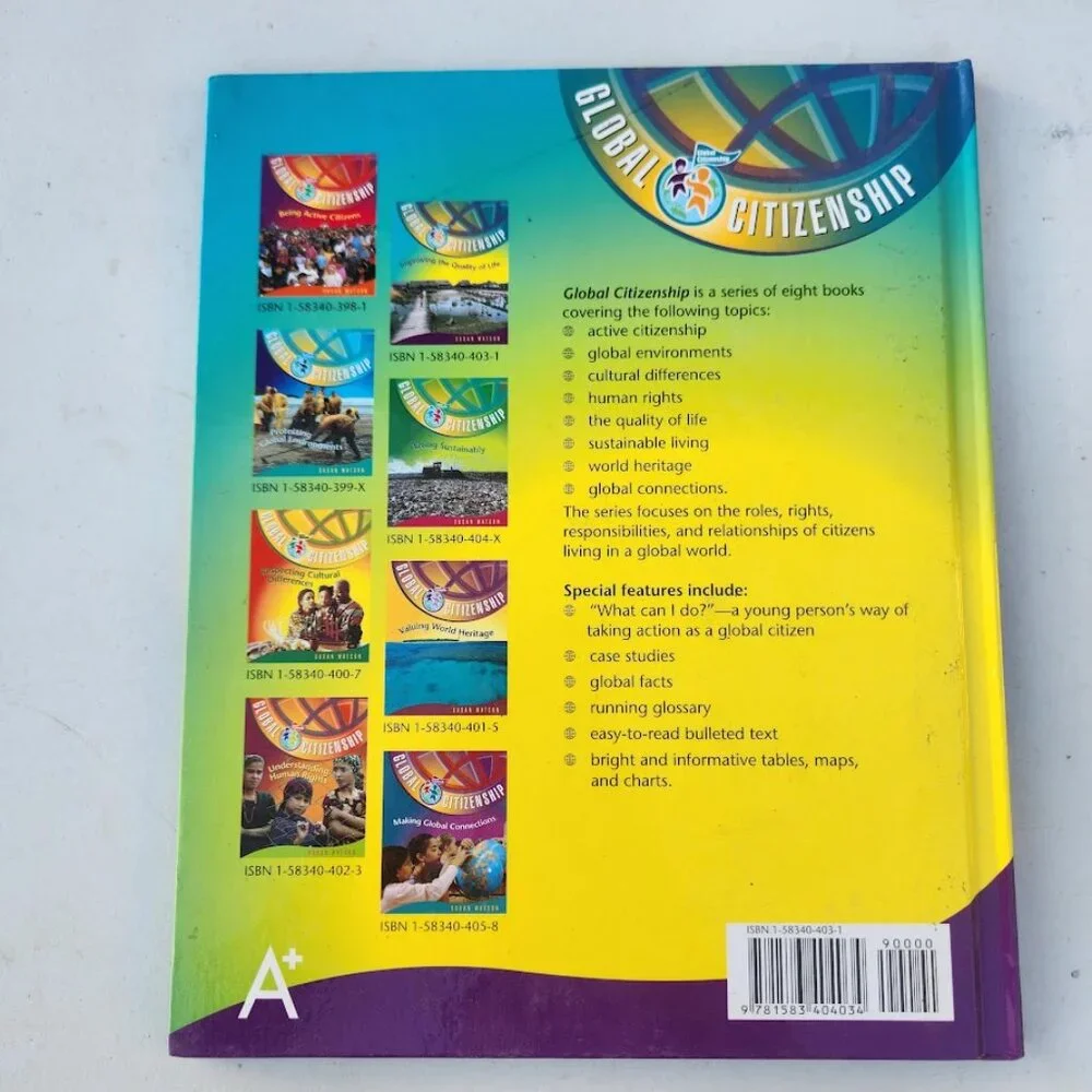 Improving the Quality of Life Global Citizenship Hardcover Book by Susan Watson